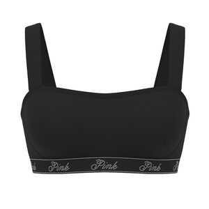 New VS PINK red Relay logo shine sports Bra. Size XL